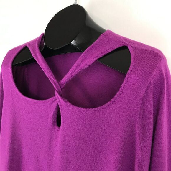 Lane Bryant Fitted 3/4-Sleeve Twist-Front Cutout Sweater Women's Plus Size 22/24 - Picture 4 of 12